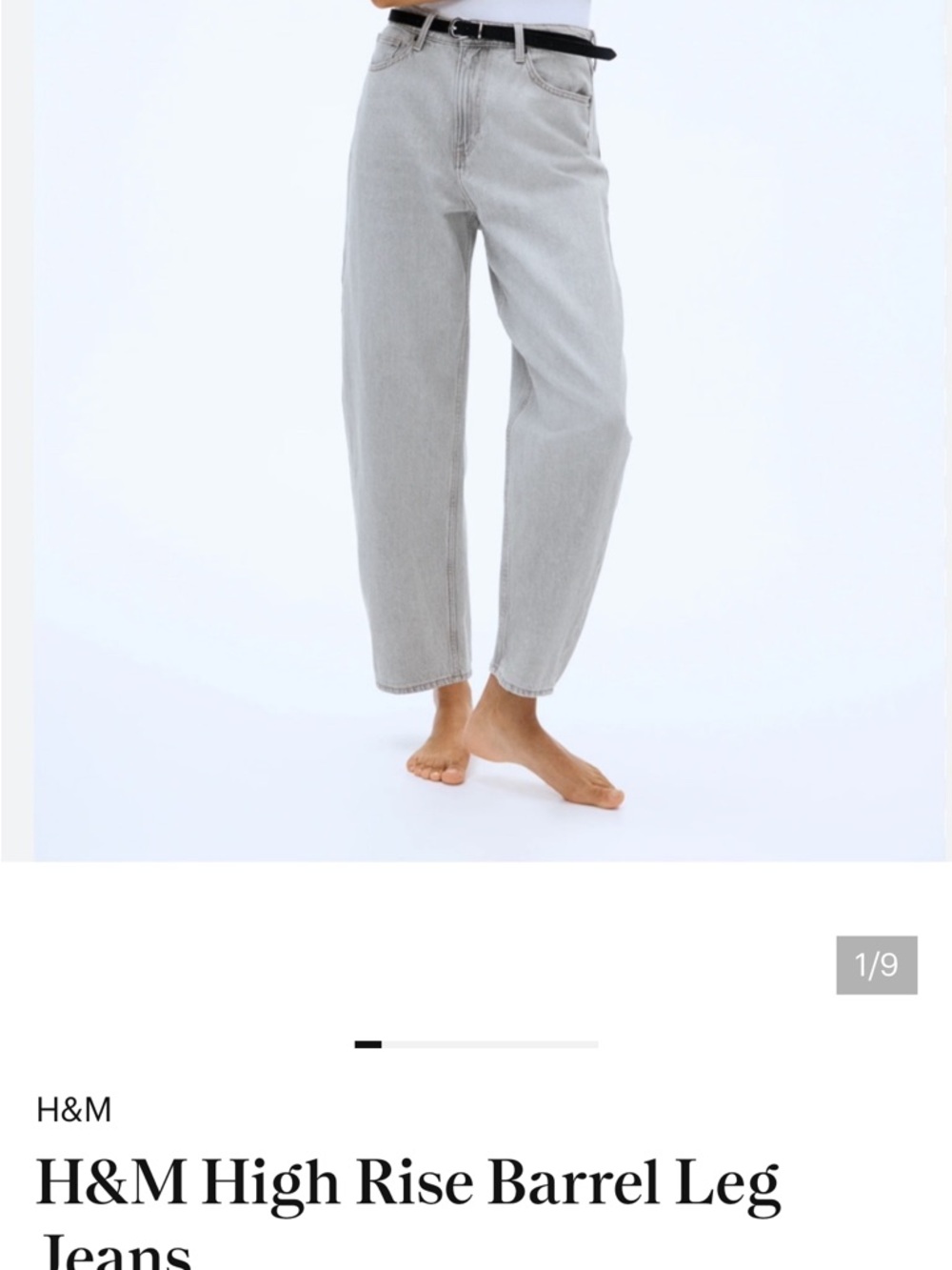 H&M High Rise Barrel Leg Jeans